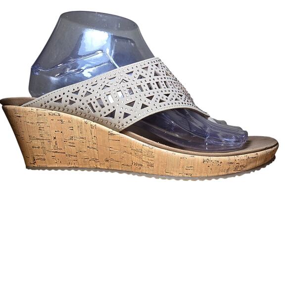 Skechers Luxe Foam Wedges Mules Slides New without Box Womens Size 10 with Tags - Picture 1 of 8